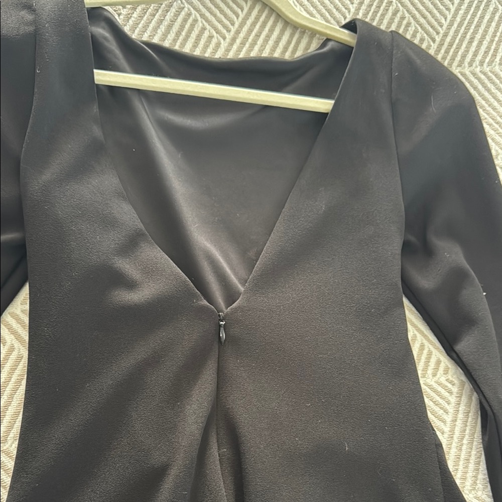 Elegant Black V-Neck Dress